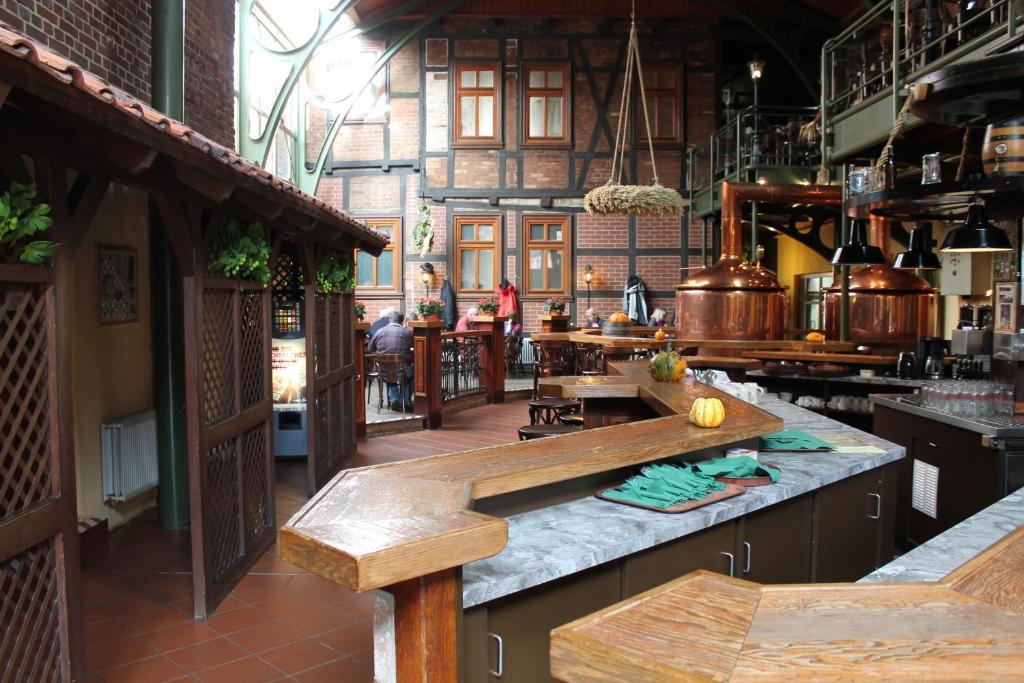 Hotel Zum Brauhaus クヴェードリンブルク エクステリア 写真